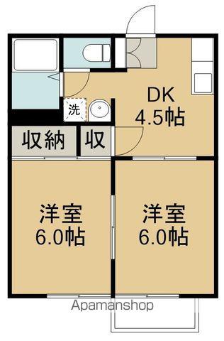 ソレイユⅠ(2DK/2階)の間取り写真