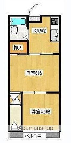 コーポK(2K/1階)の間取り写真