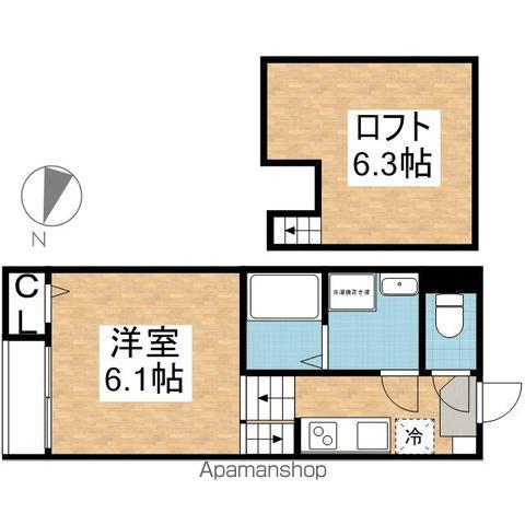 PROPS Ⅱ(1K/2階)の間取り写真