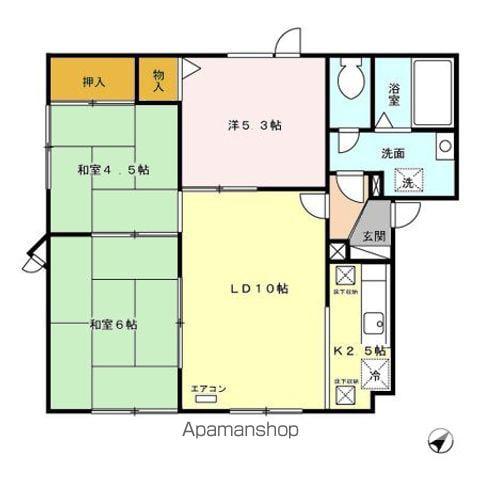 カーサ清田 AB(3LDK/1階)の間取り写真