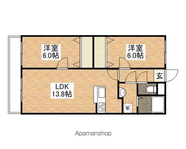 シャルマンイシダ(2LDK/1階)の間取り写真