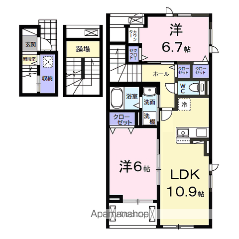 サンリット ヒル(2LDK/3階)の間取り写真