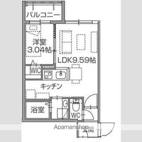 ラクラス南福岡サウス(1LDK/2階)の間取り写真