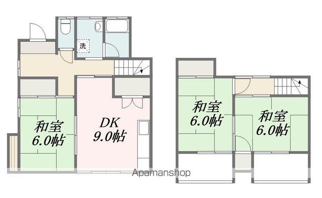 伊予鉄道環状線 勝山町駅 徒歩12分 2階建 築47年(3DK)の間取り写真