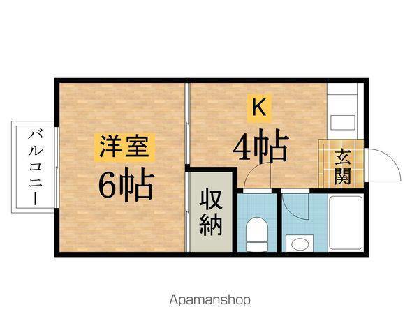 めじろハイツ(ワンルーム/2階)の間取り写真