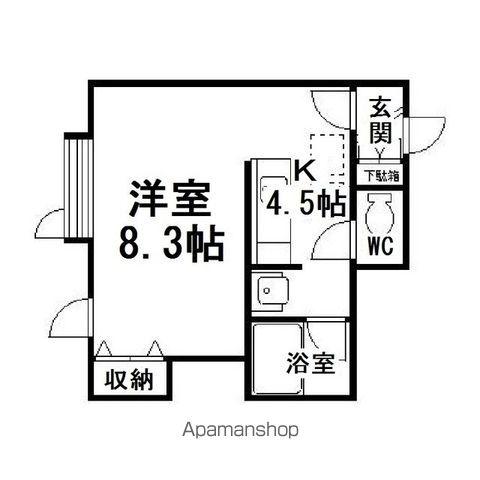 ミントヒルズSP(1K/1階)の間取り写真