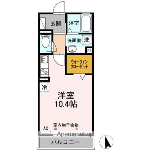 セレッサドス(ワンルーム/2階)の間取り写真