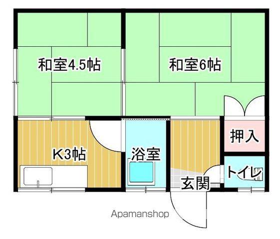 アエル立花(2K/2階)の間取り写真