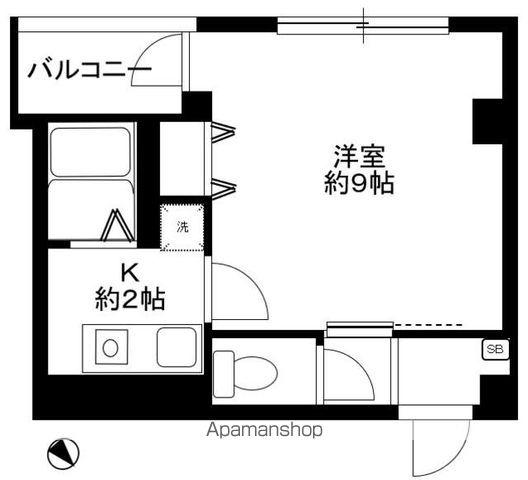 ハイムアルカディア(1K/4階)の間取り写真