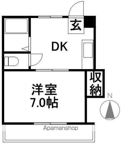 ハイツMⅡ(1DK/3階)の間取り写真