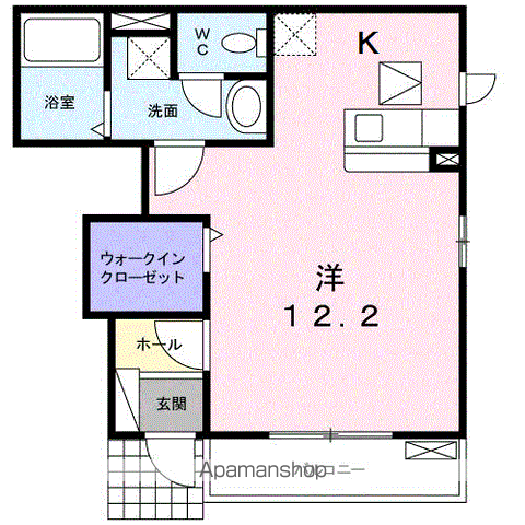 第2レイクヴィレッジ(ワンルーム/1階)の間取り写真