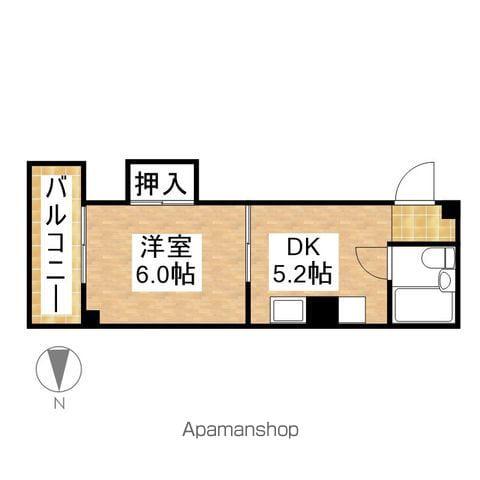 第2ニシノビル(1DK/3階)の間取り写真