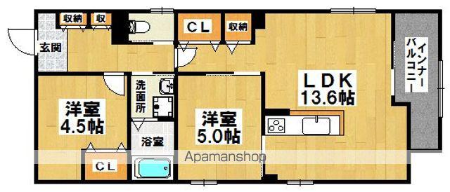 NSCOURT(2LDK/4階)の間取り写真