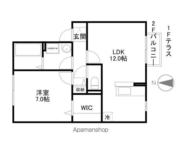 メルベーユ川崎(1LDK/1階)の間取り写真
