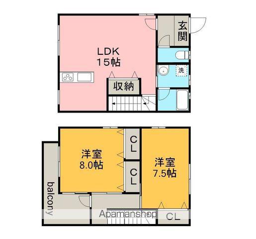 メゾンド・墨 参号館(2LDK/1階)の間取り写真