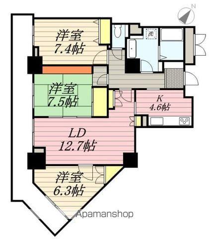 イーステージ浜松タワー(3LDK/17階)の間取り写真