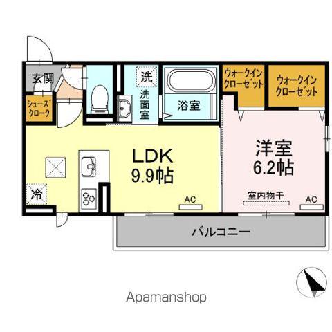 メゾン沖浜(1LDK/1階)の間取り写真