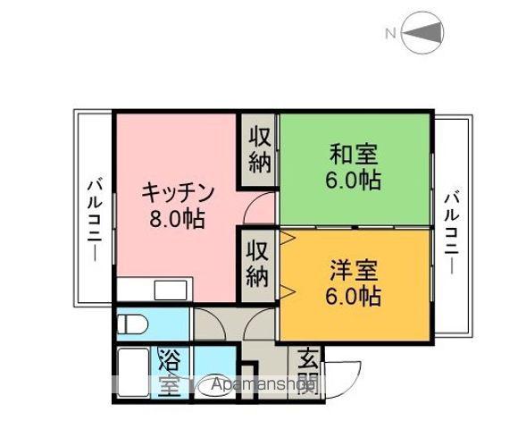 岡村アパート(2DK/1階)の間取り写真