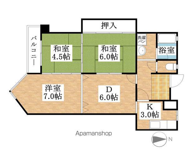 フルーヴェ1番館(3DK/2階)の間取り写真
