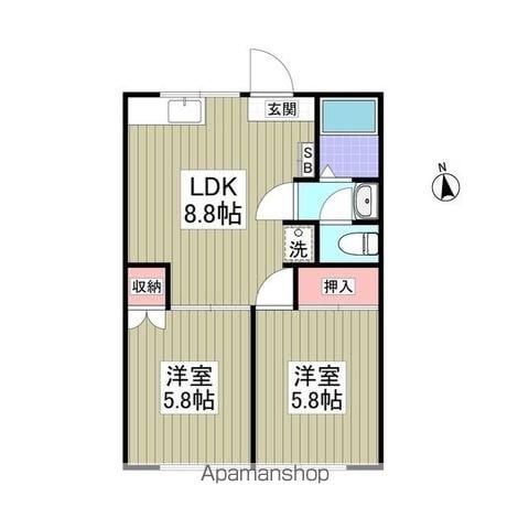 エクセレントハイム(2LDK/1階)の間取り写真