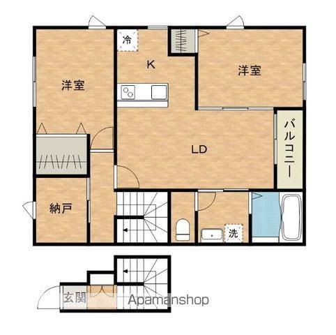 ベルリード阪南桜ヶ丘(2SLDK/2階)の間取り写真