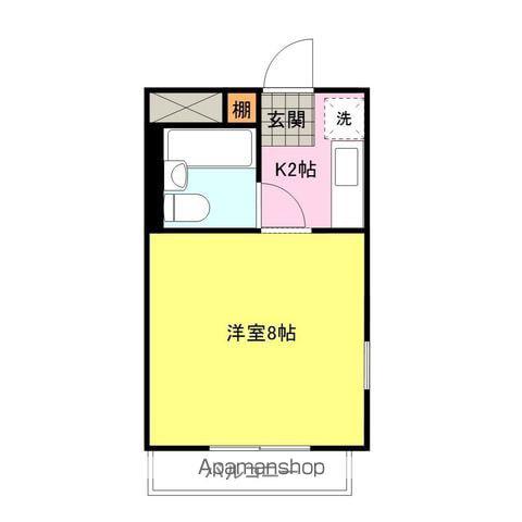 コーポ山の田東(1K/1階)の間取り写真
