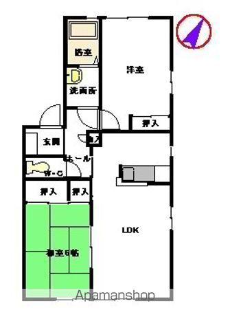 メゾンK・T C棟(2LDK/1階)の間取り写真