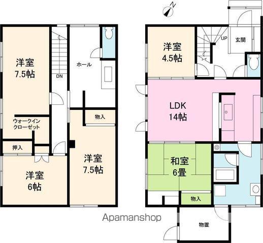 函館本線 江別駅 徒歩24分 2階建 築52年(5LDK)の間取り写真