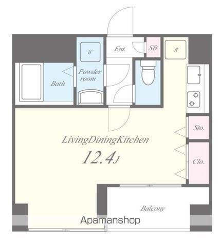 ラヴィン(1K/7階)の間取り写真