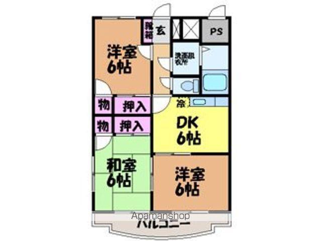 グリーンピア鷹子(3DK/2階)の間取り写真