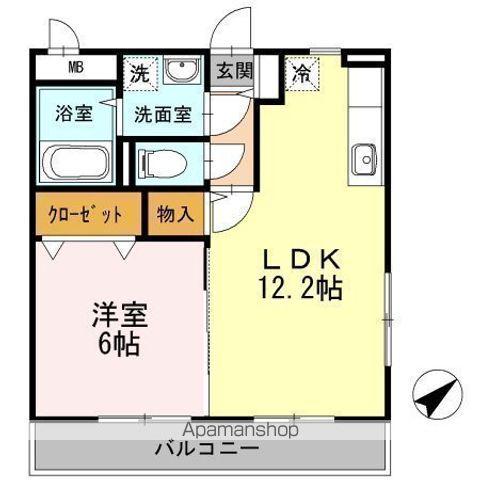 サンジュリアン(1LDK/3階)の間取り写真