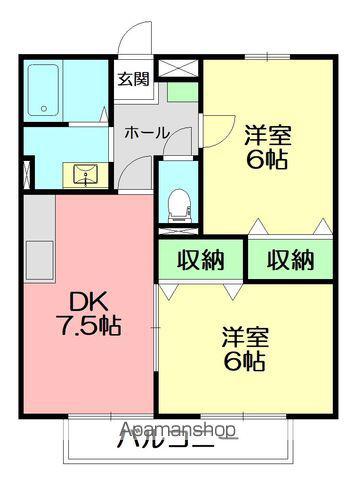 ノベルハイツ1(2LDK/1階)の間取り写真