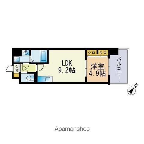 エスティメゾン薬院(1LDK/12階)の間取り写真