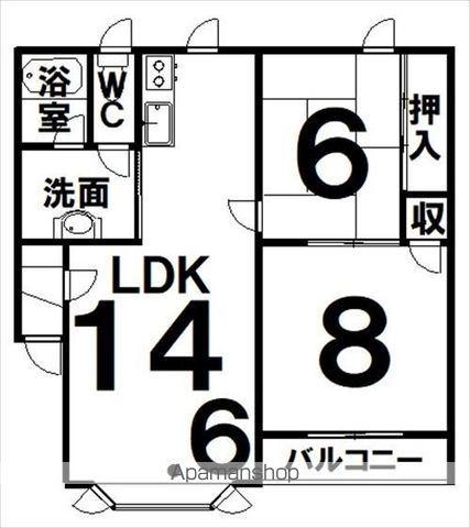 メゾンおおぐち(2LDK/2階)の間取り写真