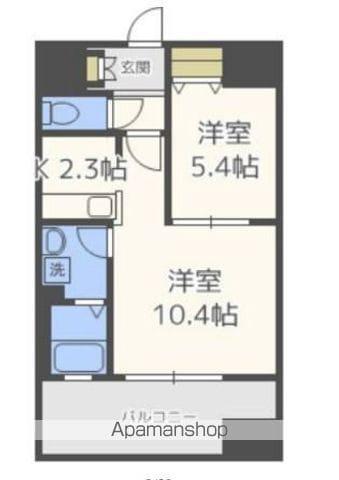 カルム南福岡(1LDK/6階)の間取り写真