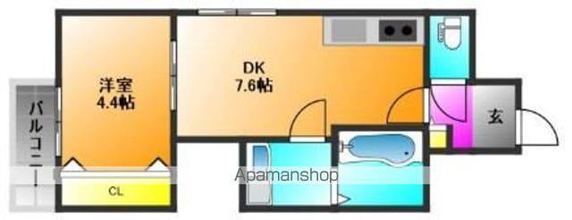 花畑プレミア(1DK/3階)の間取り写真