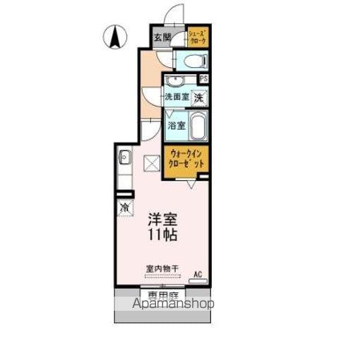 ボンジュール本陣(ワンルーム/1階)の間取り写真