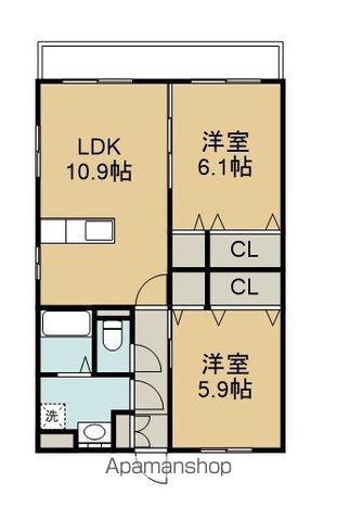 はなみずきⅡ番館(2LDK/1階)の間取り写真