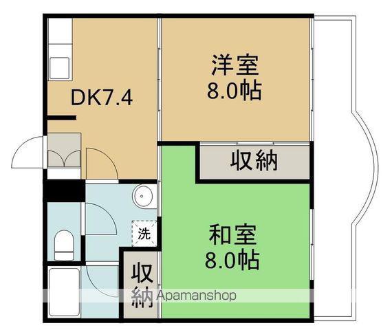 ラポールいでか(2DK/3階)の間取り写真