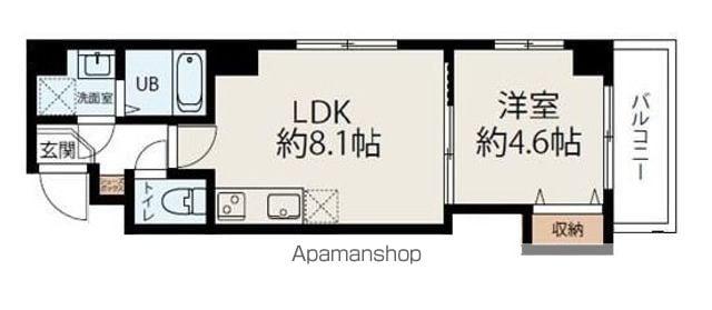 コネクトパークヒルズ神明町(1LDK/4階)の間取り写真