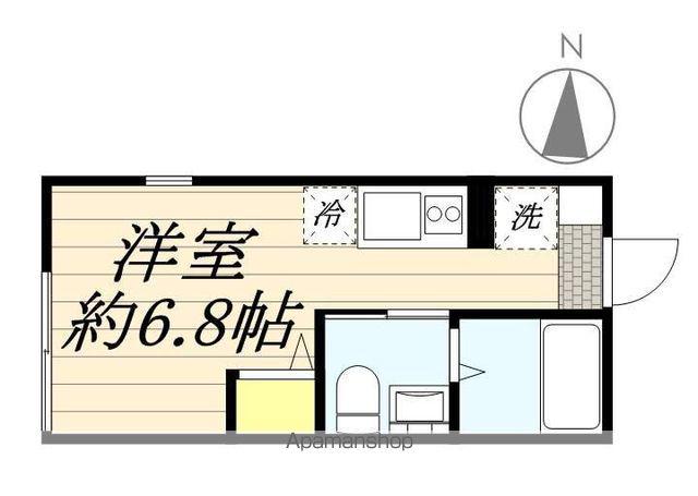 サンテラス山手Ⅰ(ワンルーム/1階)の間取り写真