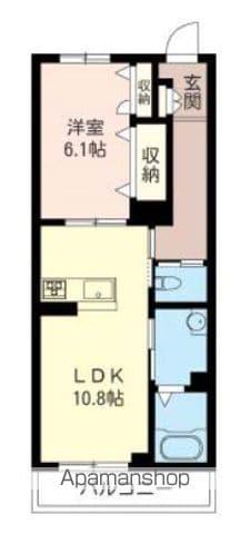 SKシャーメゾン大原(1LDK/1階)の間取り写真