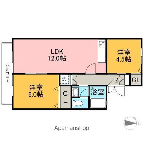 サンハイツⅡ(2LDK/2階)の間取り写真