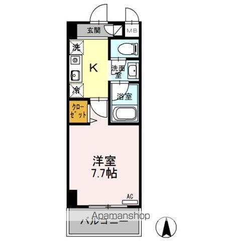 クリエール吉川(1K/3階)の間取り写真