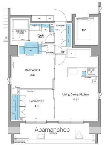 ルフォンプログレ蔵前ナチュール(2LDK/12階)の間取り写真