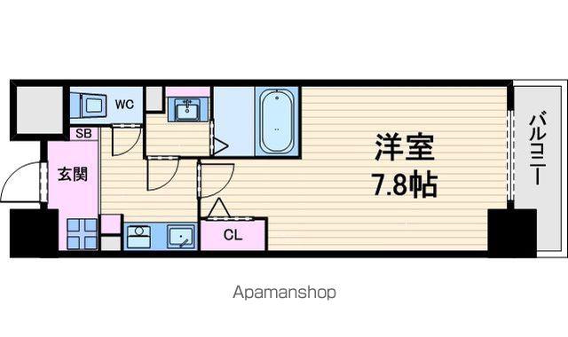 エイペックス松屋町ヴァンデュール(1K/3階)の間取り写真