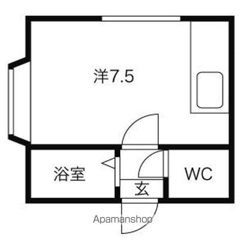 ロックロード34(ワンルーム/4階)の間取り写真
