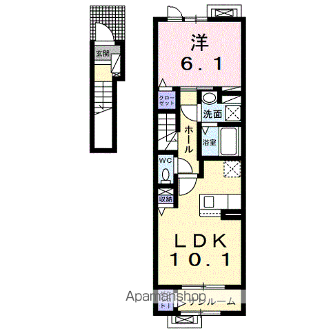 サンフローラ・グレース(1LDK/2階)の間取り写真