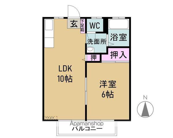 パナタウン杉ノ本(1LDK/1階)の間取り写真
