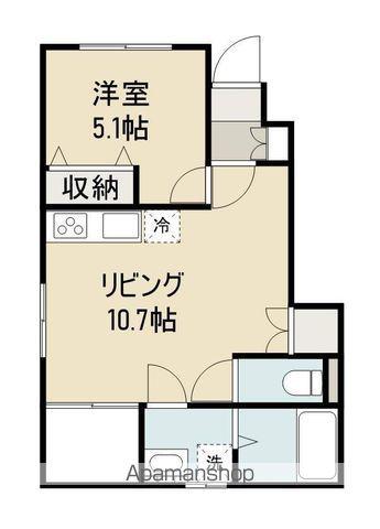 ラ・ルミエール土器西B棟(1LDK/1階)の間取り写真